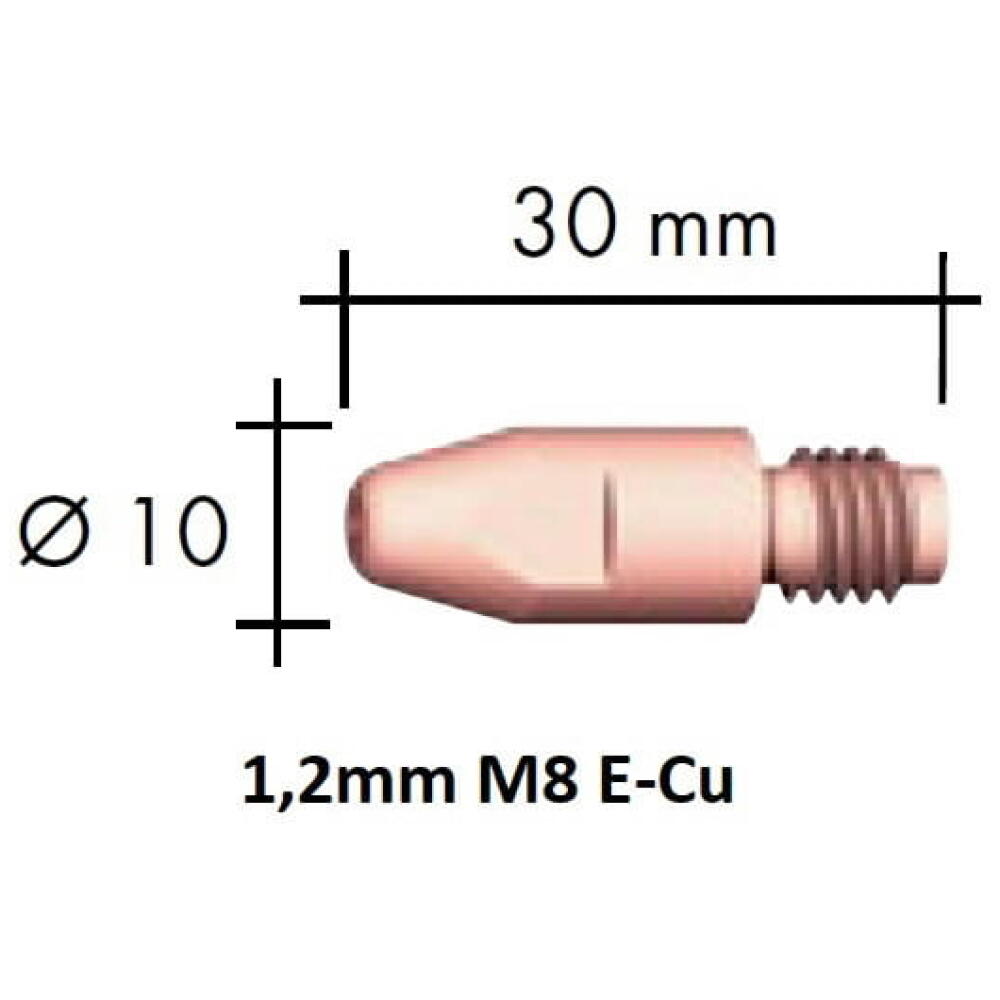 Kontaktsuudmik E-Cu M8x30x10 - 1