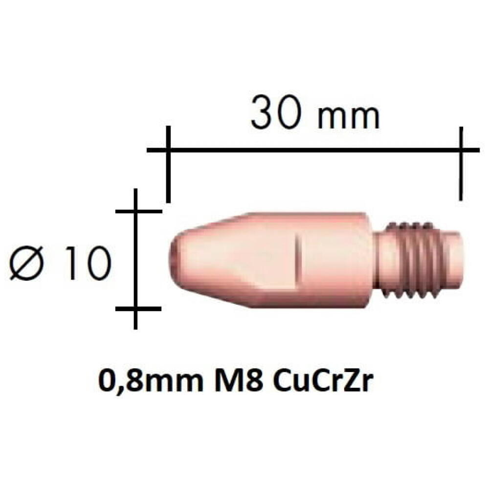 Kontaktsuudmik CuCrZr M8x30x10 - 0