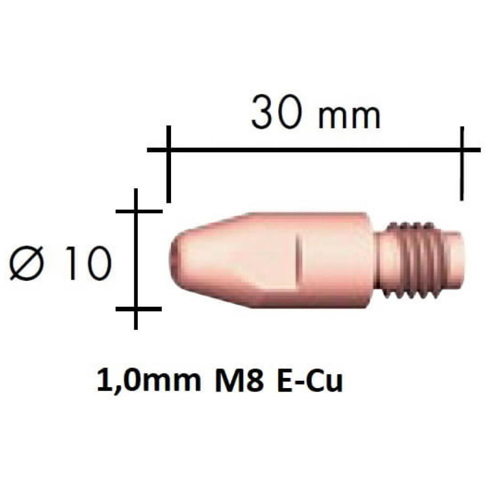 Kontaktsuudmik E-Cu M8x30x10 - 1
