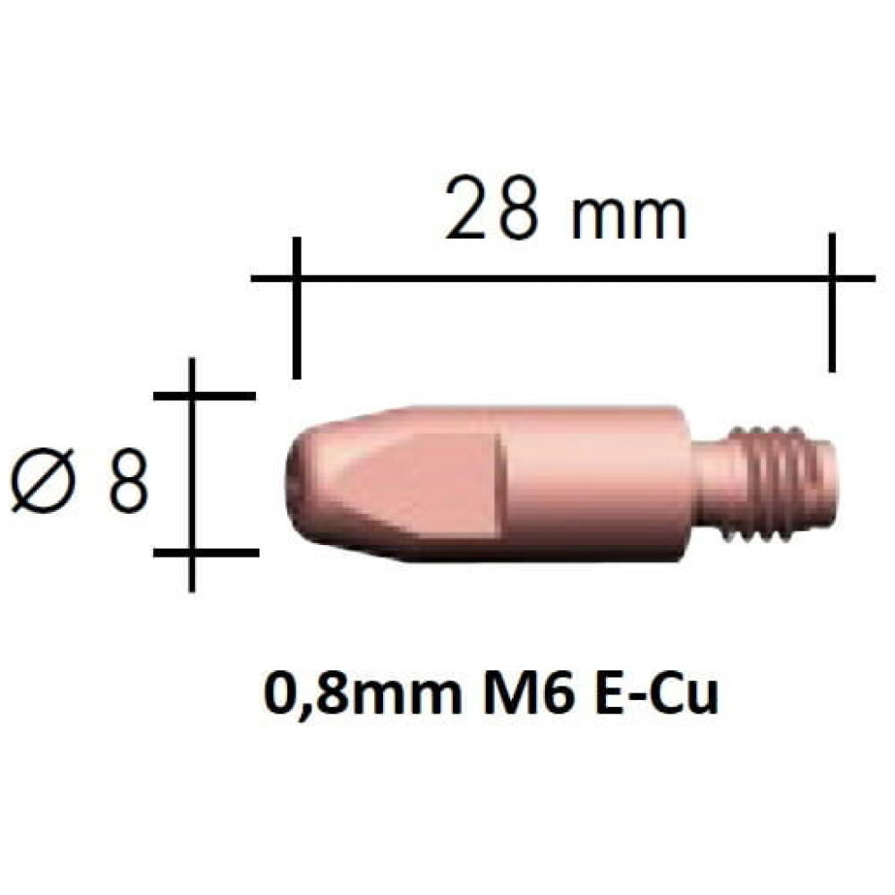 Kontaktsuudmik E-Cu M6x28x8 - 0