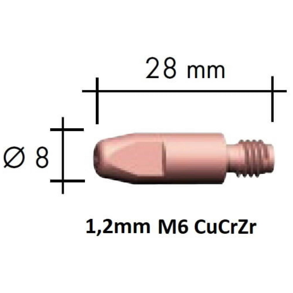 Kontaktsuudmik CuCrZr M6x28x8 - 1