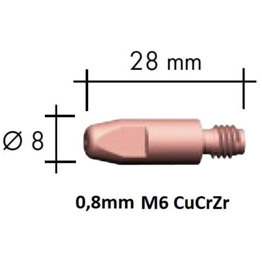 Kontaktsuudmik CurCrZr M6x28x8 - 0