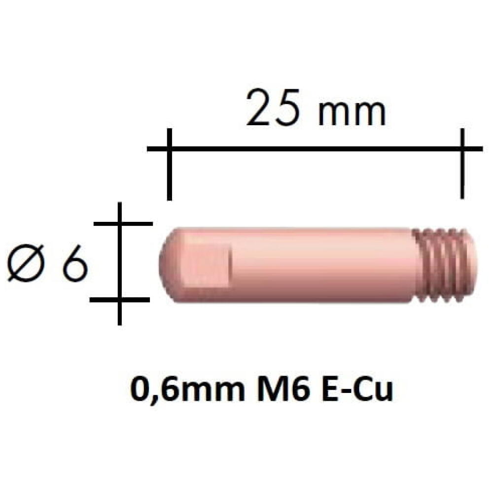 Kontaktsuudmik E-Cu M6x25x6 - 0